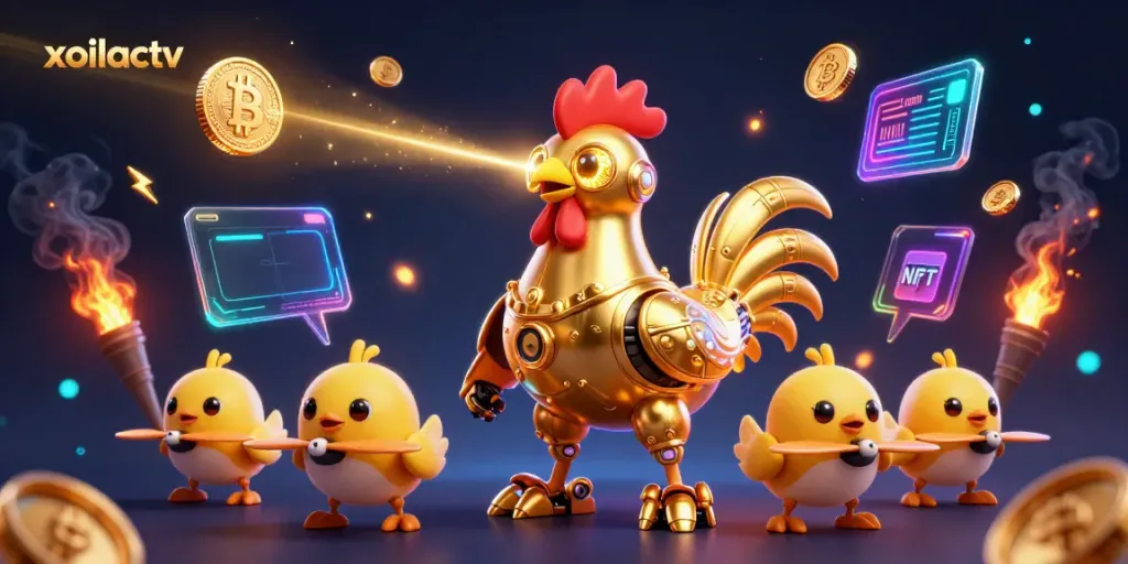 Bet on the rise with xoilactv's captivating golden rooster and crypto coins.